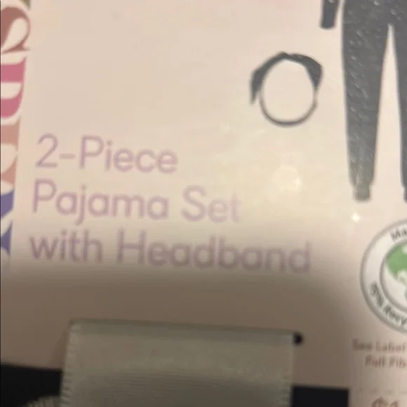 Joyspun Black Starry Pajama Set with Headband - Picture 4 of 4